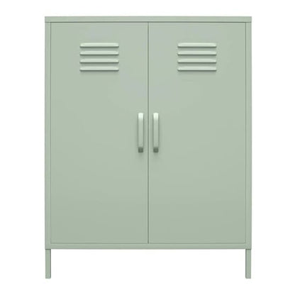 Mission District Metal Storage Cabinet With 2 Doors In Pale Green