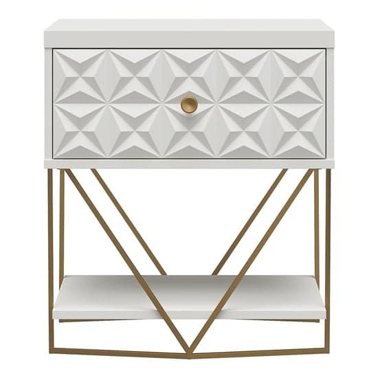 Blair Wooden Bedside Cabinet With 1 Drawer In White