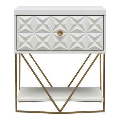Blair Wooden Bedside Cabinet With 1 Drawer In White