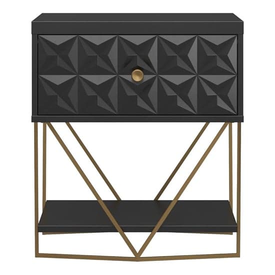 Blair Wooden Bedside Cabinet With 1 Drawer In Black