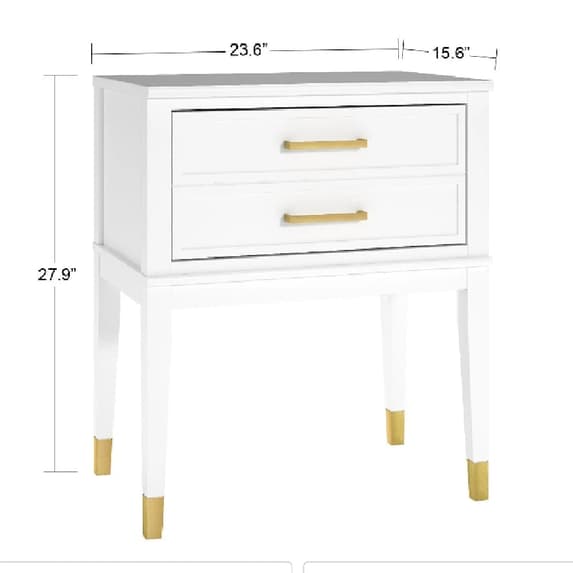 Westerleigh Wooden End Table With 2 Drawers In Grey