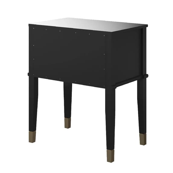 Westerleigh Wooden End Table With 2 Drawers In Black
