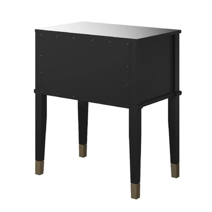 Westerleigh Wooden End Table With 2 Drawers In Black