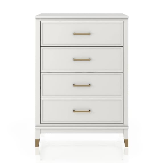 Westerleigh Wooden Chest Of 4 Drawers In White