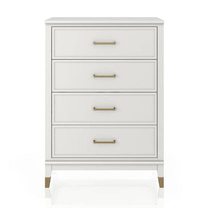 Westerleigh Wooden Chest Of 4 Drawers In White