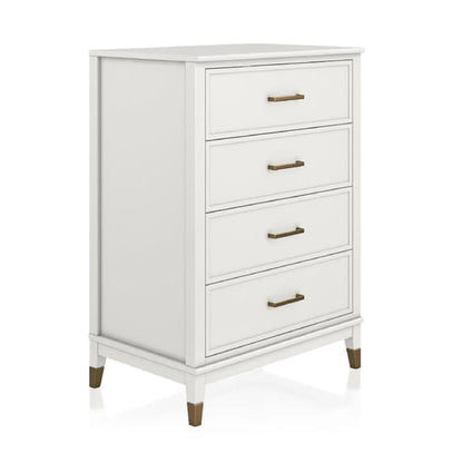 Westerleigh Wooden Chest Of 4 Drawers In White