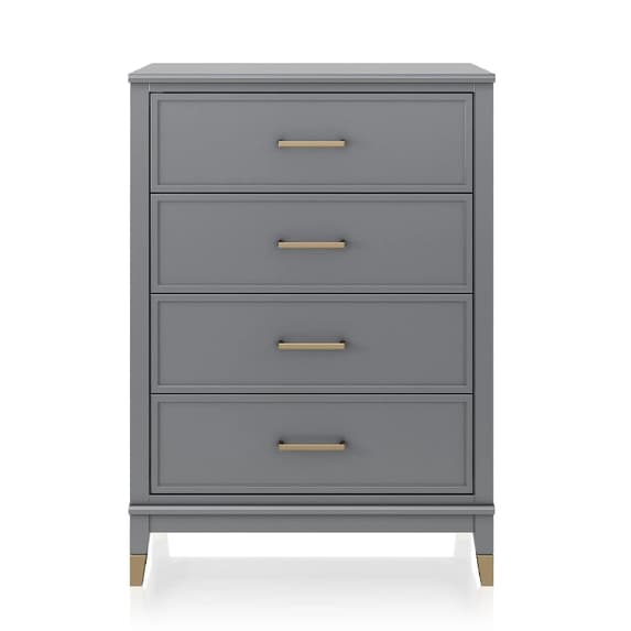 Westerleigh Wooden Chest Of 4 Drawers In Graphite Grey