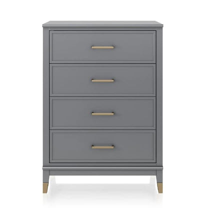 Westerleigh Wooden Chest Of 4 Drawers In Graphite Grey