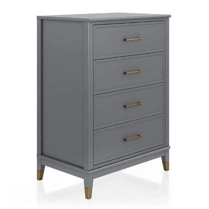 Westerleigh Wooden Chest Of 4 Drawers In Graphite Grey