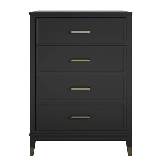 Westerleigh Wooden Chest Of 4 Drawers In Black