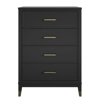 Westerleigh Wooden Chest Of 4 Drawers In Black