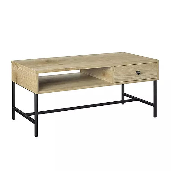 Tamlin Wooden Coffee Table With 1 Drawer In Linseed Oak