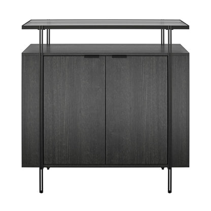 Wainwright Wooden Bar Cabinet With 2 Doors In Black Oak