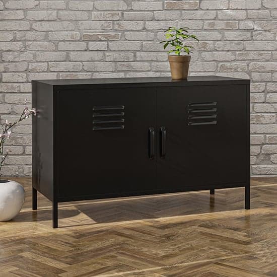 Mission District Metal Sideboard With 2 Doors In Black