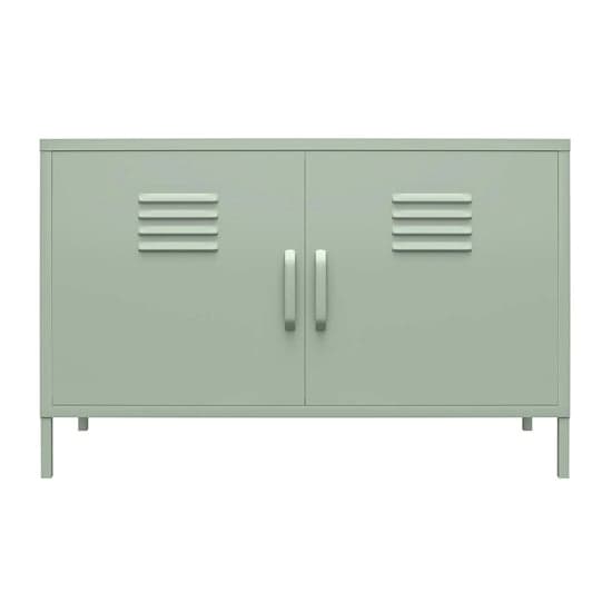 Mission District Metal Sideboard With 2 Doors In Pale Green