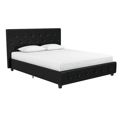 Dakota Faux Leather Double Bed In Black