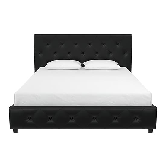 Dakota Faux Leather Double Bed In Black