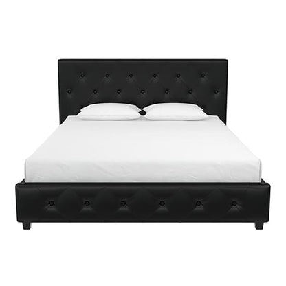 Dakota Faux Leather Double Bed In Black