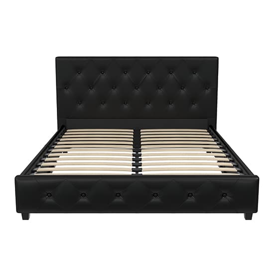 Dakota Faux Leather Double Bed In Black