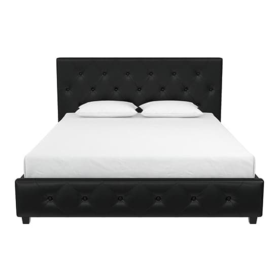 Dakota Faux Leather King Size Bed In Black