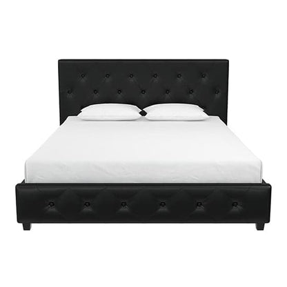 Dakota Faux Leather King Size Bed In Black