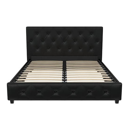 Dakota Faux Leather King Size Bed In Black