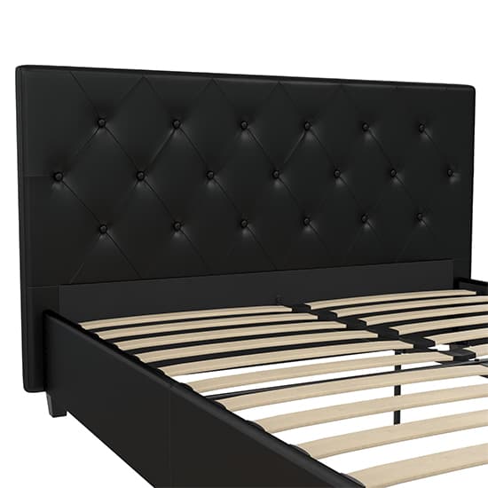 Dakota Faux Leather King Size Bed In Black