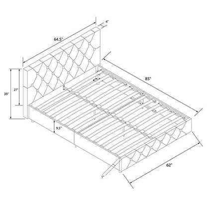 Dakota Faux Leather King Size Bed In Black