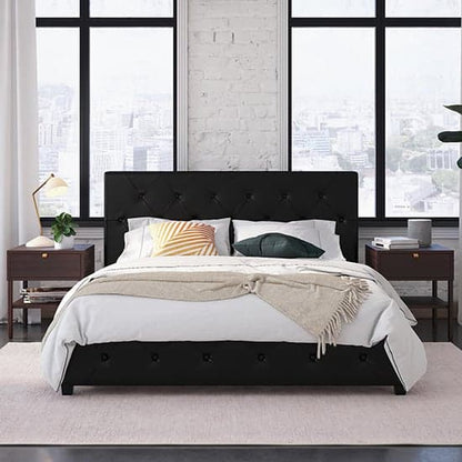 Dakota Faux Leather King Size Bed In Black