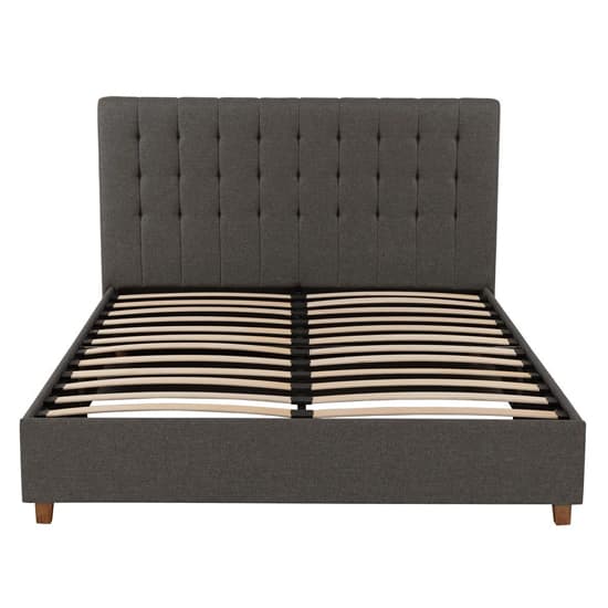 Emily Linen Fabric King Size Bed In Grey