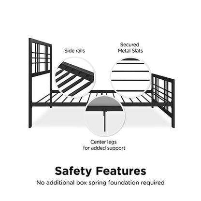 Burbank Metal Single Bed In Black