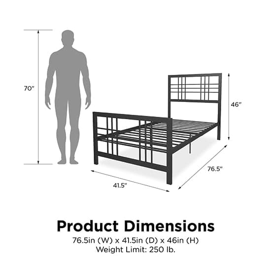 Burbank Metal Single Bed In Black