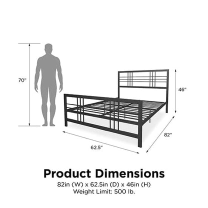 Burbank Metal King Size Bed In Black