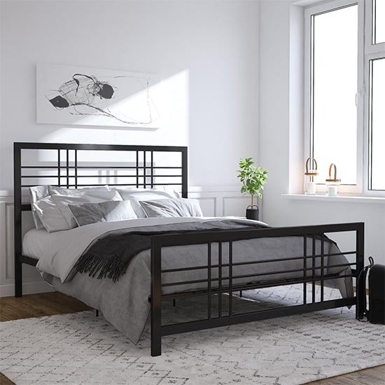 Burbank Metal King Size Bed In Black