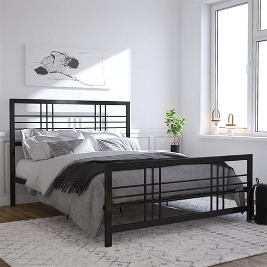 Burbank Metal King Size Bed In Black
