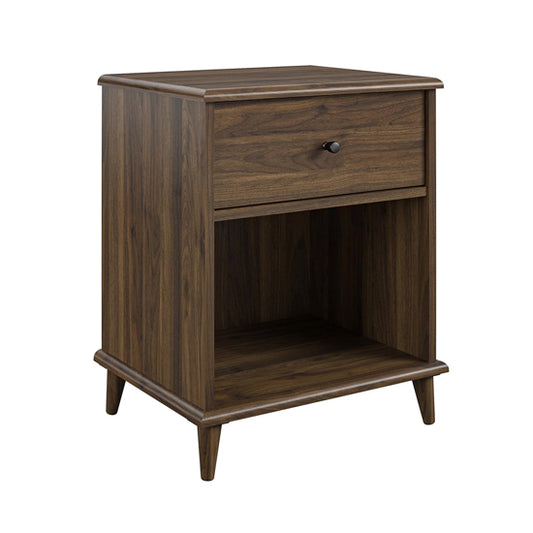 Farnsworth Wooden Bedside Cabinet With 1 Drawer In Walnut