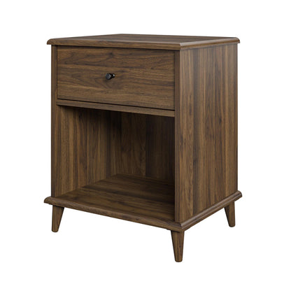 Farnsworth Wooden Bedside Cabinet With 1 Drawer In Walnut