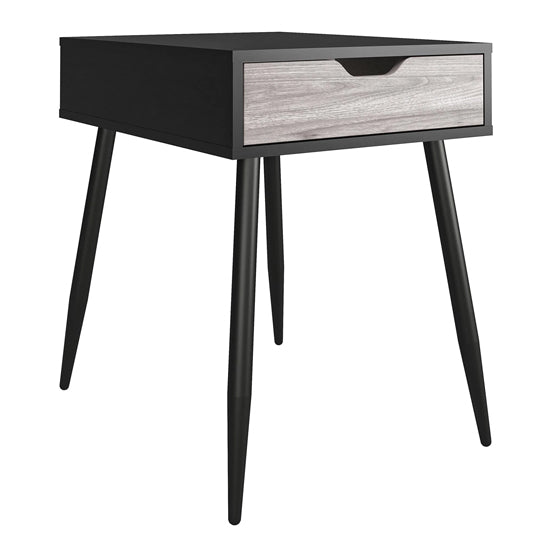 Copley Wooden End Table With 1 Drawer In Black Oak