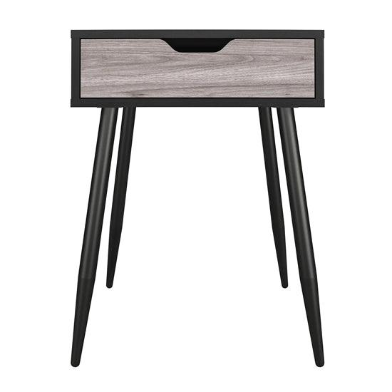 Copley Wooden End Table With 1 Drawer In Black Oak