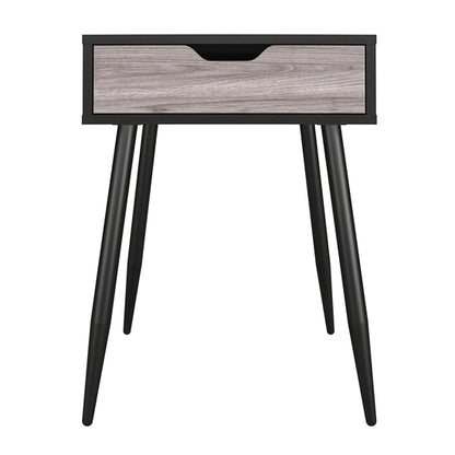 Copley Wooden End Table With 1 Drawer In Black Oak