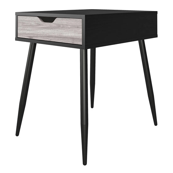 Copley Wooden End Table With 1 Drawer In Black Oak