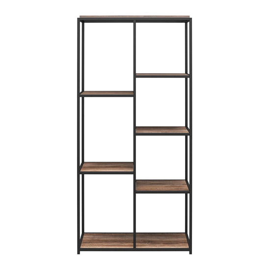 Quincy Wooden Bookcase With 5 Shelf In Weathered Oak