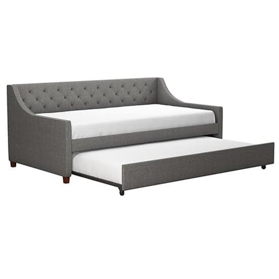 Her Majesty Linen Fabric Sofa Bed In Grey