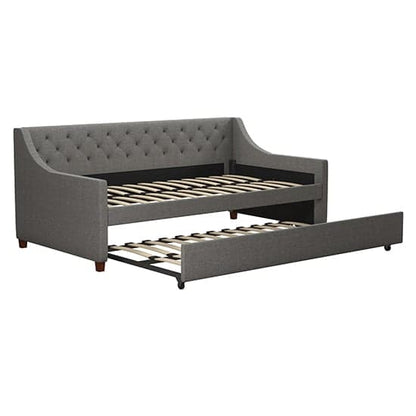 Her Majesty Linen Fabric Sofa Bed In Grey