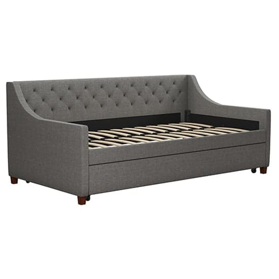 Her Majesty Linen Fabric Sofa Bed In Grey