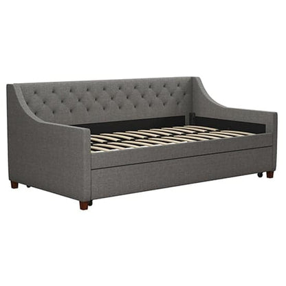 Her Majesty Linen Fabric Sofa Bed In Grey