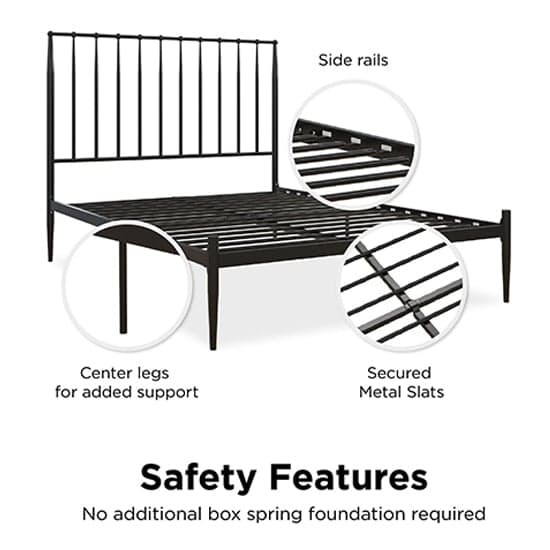 Giulia Metal Double Bed In Black