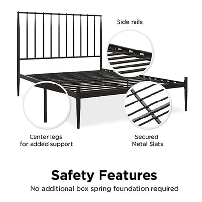 Giulia Metal Double Bed In Black