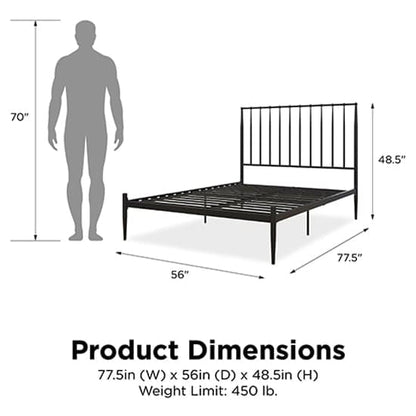 Giulia Metal Double Bed In Black