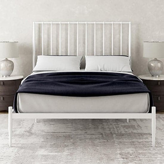 Giulia Metal Double Bed In White